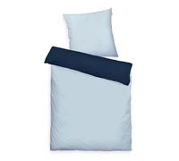 TOM TAILOR Parure de lit Satin, 80x80 cm + 155x220 cm, 100% coton/satin, avec double couture sur l'oreiller, motif réversible et fermeture éclair de qualité colorée