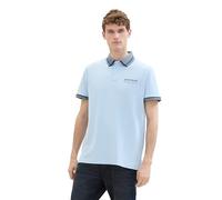 TOM TAILOR Polo piqué Basique pour Homme avec Logo imprimé, 35271 - Bleu Planche à Voile, L