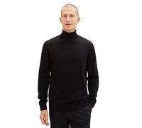 Tom Tailor Pull Basique à col roulé en Coton pour Homme, 29999 - Noir., L