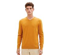 TOM TAILOR Pull en Maille Basique avec col en V, 27682-orange Rouille brûlé mélange, XXL pour des Hommes