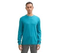 TOM TAILOR Pull en Tricot à col Rond pour Homme, 37094 - Bleu Turquoise mélangé, 3XL