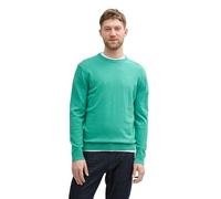 Tom Tailor Pull en Tricot à col Rond pour Homme, 37437 - Bright Jade Green Melange, M