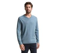 Tom Tailor Pull en Tricot avec col en V pour Homme, 39094 - Mélange de Bleu délavé, M