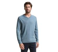 Tom Tailor Pull en Tricot avec col en V pour Homme, 39094 - Mélange de Bleu délavé, M