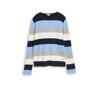 TOM TAILOR Pull-over bleu clair / gris / noir / blanc, Taille M
