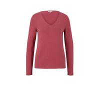 Tom Tailor Front Logo Coin V Neck Sweater Rose XL Femme