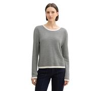 TOM TAILOR 1044104 Pull-Over, 36994-Design en Tricot à Bulles Noir et Blanc, XXL Femme