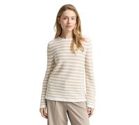 TOM TAILOR 1016350 Pull-Over, 39421-sand Stone offwhite Stripe, S Femme