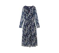 Tom Tailor Printed Mesh Long Sleeve Midi Dress Bleu 40 Femme