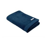 TOM TAILOR Serviette de Douche, 70x140 cm, 100% coton/éponge, avec deux accroches et étiquette avec logo, COLOR BATH TOWEL Bleu (Dark Navy)