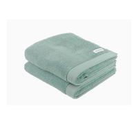 TOM TAILOR Serviette, Lot de 2, 50 x 100 cm, 100% coton / éponge, avec accroche et étiquette avec logo, COLOR BATH TOWEL Turquoise (Fresh Sage)