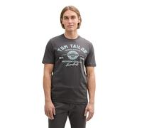 TOM TAILOR Shirt avec Logo imprimé en Coton, 10899-Gris Tarmac, M pour des Hommes