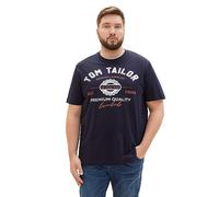 TOM TAILOR Shirt Grande Taille avec Logo imprimé en Coton, 10668-capitaine du Ciel Bleu, 3XL pour des Hommes