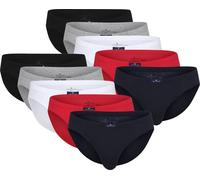 TOM TAILOR Slip homme, pack de 10 - Mini slip, basique, uni bleu/blanc/rouge XL