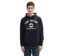 TOM TAILOR Sweat à Capuche pour Homme avec Logo imprimé, 10668 - Sky Captain Blue., M