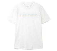 TOM TAILOR DENIM T-Shirt bleu clair / gris clair / blanc, Taille XL