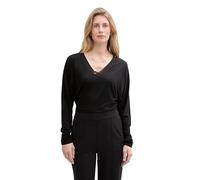 TOM TAILOR T-Shirt à Manches Longues pour Femme, 14482 - Deep Black., L