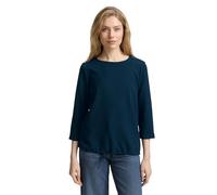 TOM TAILOR T-Shirt à Manches Longues pour Femme avec Boutons, 10668 - Sky Captain Blue., XL