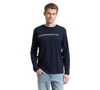 TOM TAILOR T-Shirt à Manches Longues pour Homme, 10302 - Bleu foncé., XL