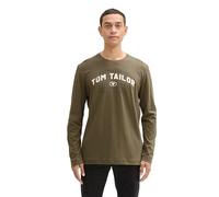 TOM TAILOR T-Shirt à Manches Longues pour Homme 1039895, 11848 - Jungle Soil Green, L