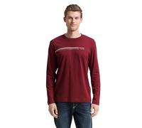 TOM TAILOR T-Shirt à Manches Longues pour Homme, 14155 - Cabarnet Bordeaux Rouge, 3XL