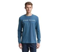 Tom Tailor T-Shirt à Manches Longues pour Homme, 38224 - Real Teal Blue, L