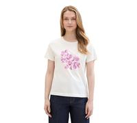 TOM TAILOR T-Shirt Basique pour Femme avec imprimé, 15221 - Blanc cassé, M