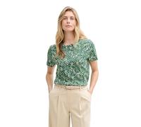 TOM TAILOR T-Shirt Basique pour Femme en Coton Biologique, 37367 - Structure Multicolore à Pois Verts, M