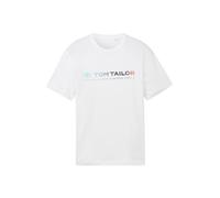 TOM TAILOR T-Shirt bleu clair / abricot / noir / blanc, Taille XL