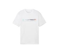 TOM TAILOR T-Shirt bleu clair / abricot / noir / blanc, Taille XXL