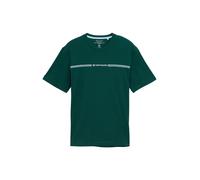 TOM TAILOR T-Shirt bleu clair / vert foncé / blanc, Taille L
