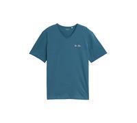 TOM TAILOR T-Shirt bleu cyan / bleu foncé / blanc, Taille XL