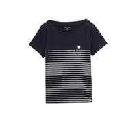 TOM TAILOR T-shirt bleu foncé / blanc, Taille XS