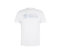 TOM TAILOR T-Shirt bleu fumé / blanc, Taille M