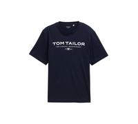 TOM TAILOR T-Shirt bleu marine / blanc, Taille M