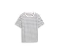 TOM TAILOR T-Shirt pour Femme, 31539 - Blanc cassé Bleu Marine à Rayures Fines, L