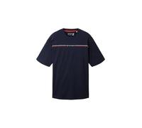 TOM TAILOR T-Shirt bleu marine / rouge / blanc, Taille M