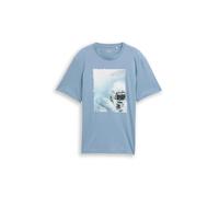 TOM TAILOR T-Shirt bleu pastel / bleu clair / noir / blanc, Taille XL