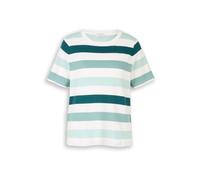 TOM TAILOR T-shirt émeraude / menthe / blanc, Taille XS