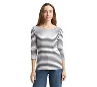 Tom Tailor T-shirt 1050415 39840 blanc cassé bleu marine à rayures M Femme