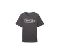 TOM TAILOR T-Shirt gris foncé / blanc, Taille M