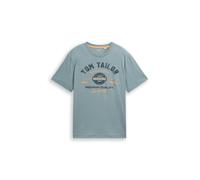 TOM TAILOR T-Shirt gris / gris clair / orange, Taille M
