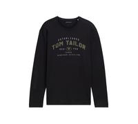 TOM TAILOR T-Shirt gris / noir / blanc, Taille S