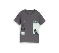 TOM TAILOR T-Shirt gris / vert pastel / noir, Taille 104-110