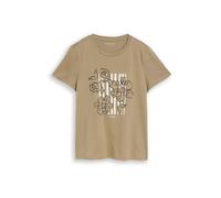 TOM TAILOR T-shirt kaki / noir / blanc, Taille M