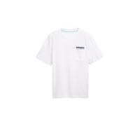 TOM TAILOR T-Shirt marine / blanc chiné, Taille M