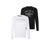 TOM TAILOR T-Shirt olive / noir / blanc, Taille M