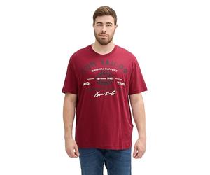 TOM TAILOR T-Shirt Plussize pour Homme, 35930 - Rouge Profond, 4XL