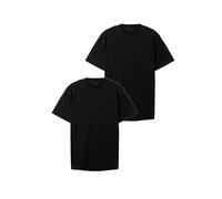 TOM TAILOR col Lot de 2 t-Shirts à Encolure Ronde en Coton, 29999-Noir, Hommes