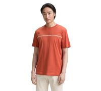 Tom Tailor T-Shirt pour Homme avec imprimé 1037803, 38321 - Rouge Rouille, XXL